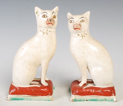 Lot 320 - A pair of 19th century Staffordshire pottery...