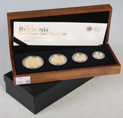 Lot 325 - A Royal Mint 2008 UK Britannia four coin gold...