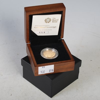 Lot 337 - The Royal Mint, a 2008 UK gold proof sovereign,...