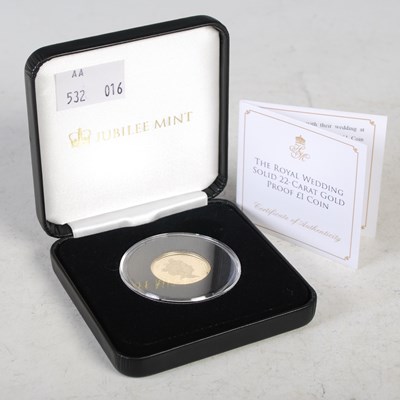 Lot 340 - Jubilee Mint, The Royal Wedding solid 22ct...