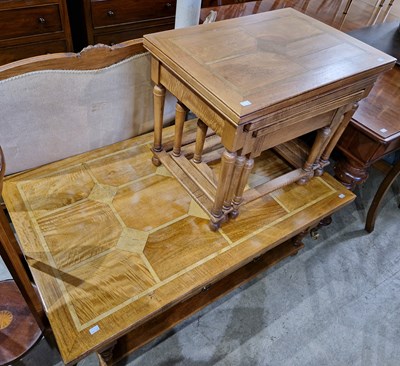 Lot 840 - A light mahogany coffee table, the top inlaid...