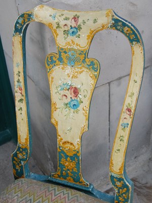 Lot 89 - A pair of painted Queen Anne style side chairs,...