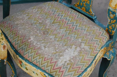 Lot 89 - A pair of painted Queen Anne style side chairs,...