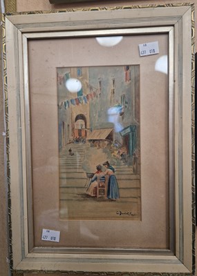 Lot 702 - G. Dorio (Italian) Street Scene with Figures...