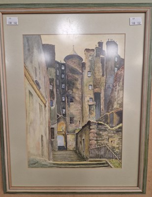 Lot 737 - H. Lauder Edinburgh Old Town watercolour,...