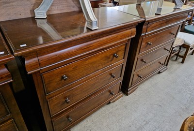 Lot 863 - A pair of Baker Furniture tall four drawer...