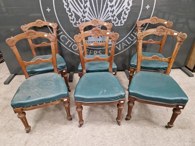 Lot 867 - A set of six antique mahogany dining chairs...