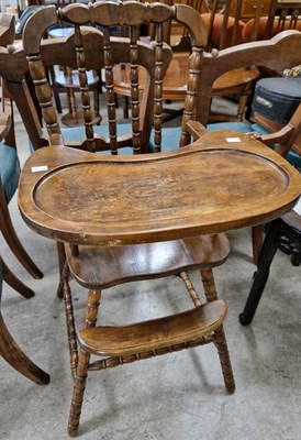 Lot 870 - A 20th century childs highchair with...