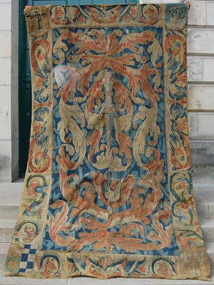 Lot 129F - An antique Flemish Verdure tapestry wall...