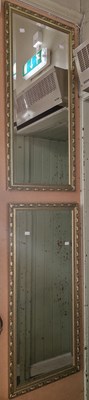 Lot 755 - A pair of gilt framed rectangular bevelled...