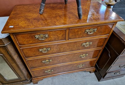 Lot 888 - A reproduction walnut TV cabinet, the hinged...