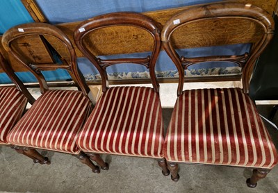 Lot 920 - A set of four Antique mahogany balloon back...