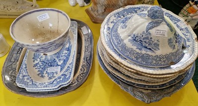 Lot 516A - A collection of 19th century and later blue...