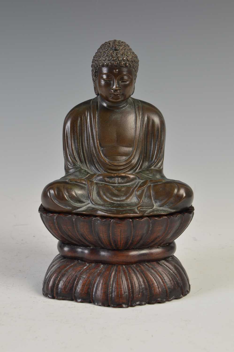Lot 619 - A Japanese bronze buddha, Meiji Period