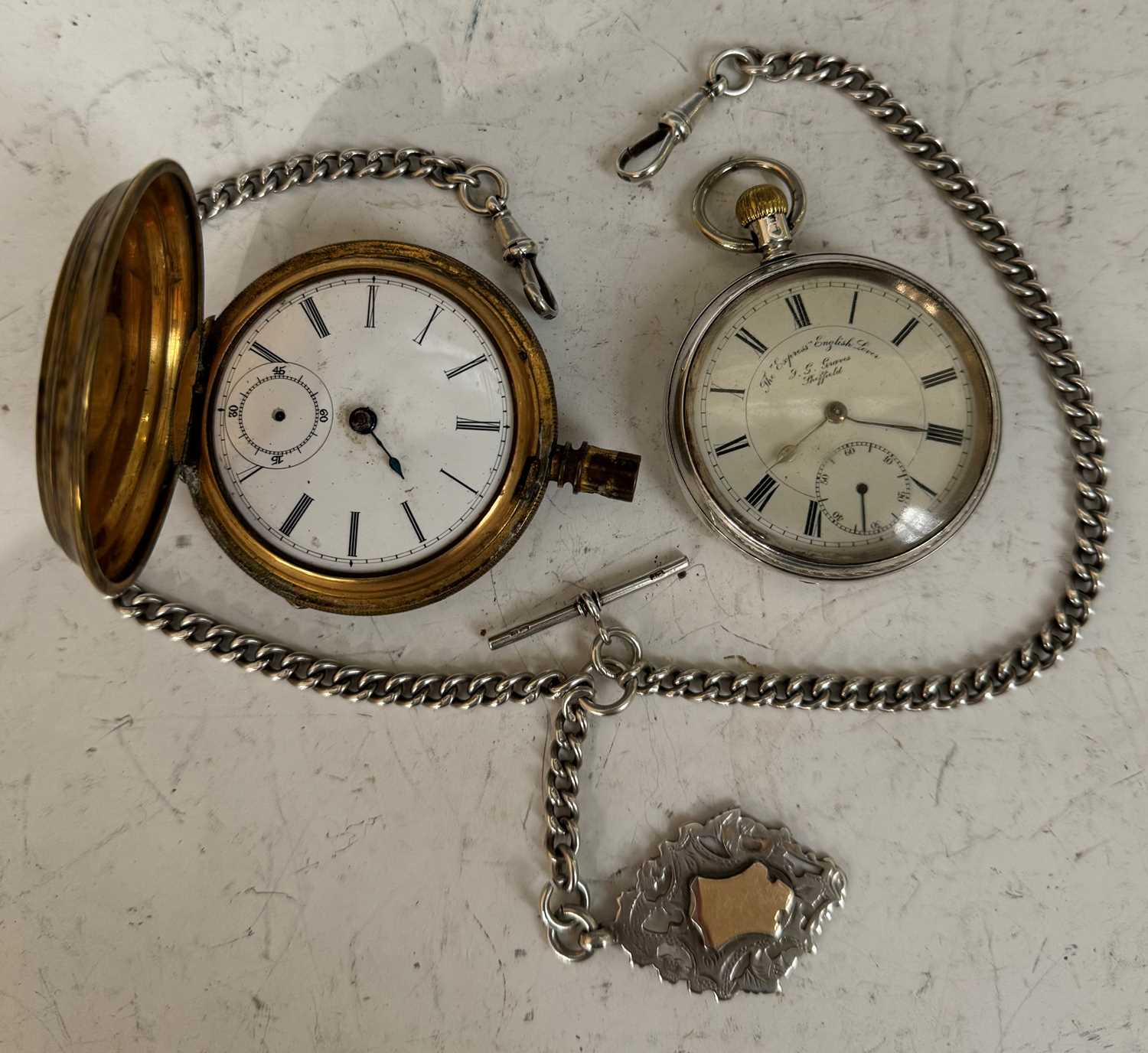Lot 84 - A Birmingham silver open faced pocket watch...