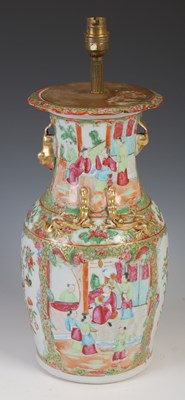 Lot 576 - A Chinese porcelain famille rose canton vase...