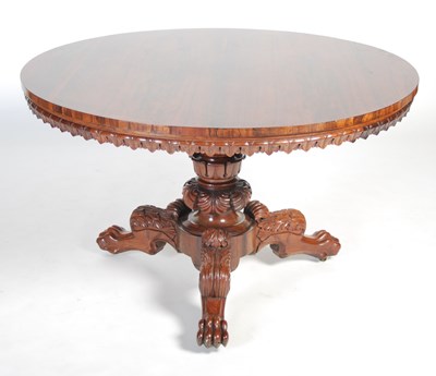 Lot 20 - A Regency rosewood snap-top supper table, in...