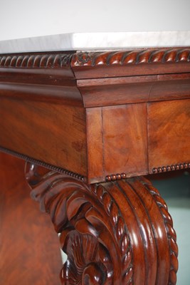 Lot 71 - A 19th century French mahogany console table,...