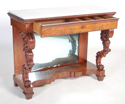 Lot 71 - A 19th century French mahogany console table,...