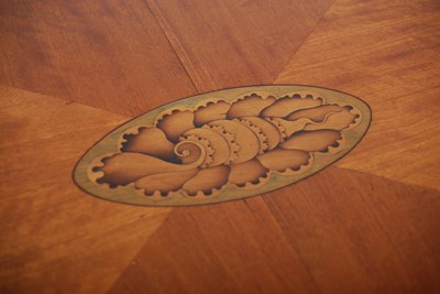 Lot 85 - A George III satinwood and marquetry inlaid...