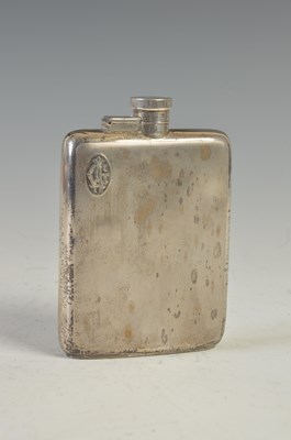 Lot 402A - A George V silver hip flask, Birmingham, 1929,...