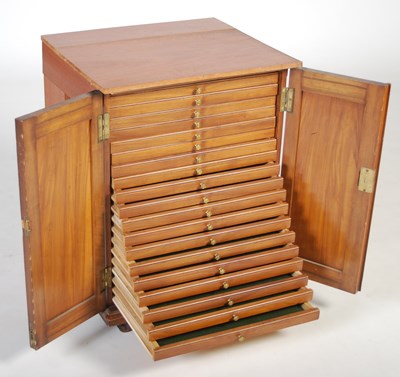 Lot 9 - A 19th century walnut specimen cabinet, the...