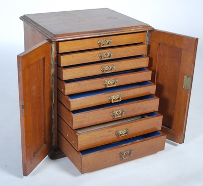 Lot 8 - A 19th century oak tabletop specimen cabinet,...