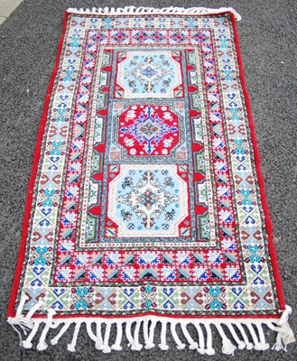 Lot 987 - A Moroccan rug, 20th century, the rectangular...