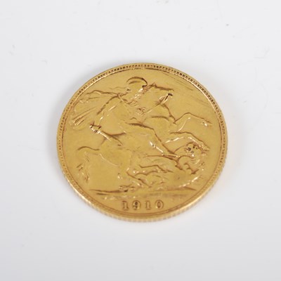 Lot 459 - A George VII gold sovereign, dated 1910.