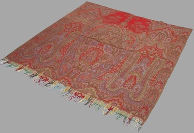 Lot 123B - A 19th century red and green ground Paisley...
