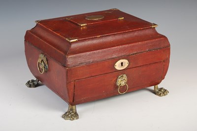 Lot 177 - Daw, 30 Cheapside, a Regency red leather and...