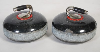 Lot 132 - A pair of Crieff Blackstone curling stones...