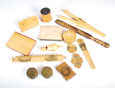 Lot 168 - A collection of Mauchline Ware, to include a...