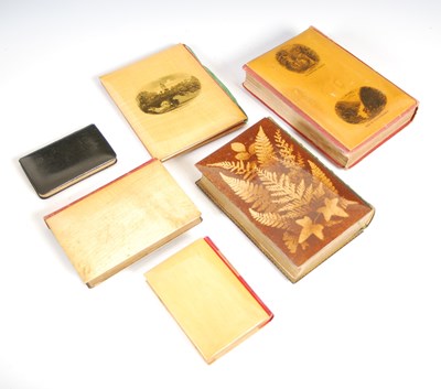 Lot 167 - A collection of six Mauchline Ware bound books,...