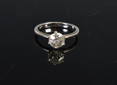 Lot 443A - A white gold and diamond solitaire ring, set...