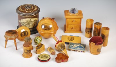 Lot 174 - A collection of Mauchline Ware sewing related...