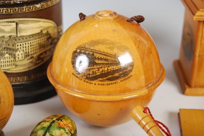 Lot 174 - A collection of Mauchline Ware sewing related...