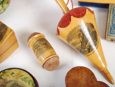 Lot 174 - A collection of Mauchline Ware sewing related...