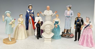 Lot 420 - A group of nine Royal Doulton figures...