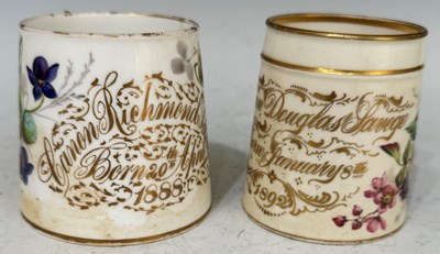 Lot 38 - Two late 19th century porcelain hand-painted...
