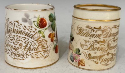 Lot 38 - Two late 19th century porcelain hand-painted...