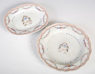 Lot 568 - Two pieces of Chinese Armorial famille rose...