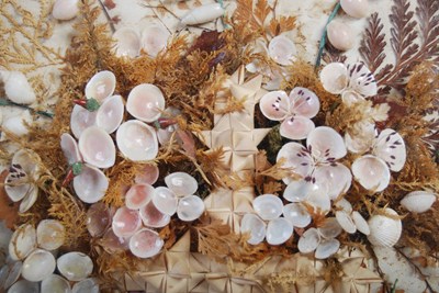 Lot 138 - A Victorian dried flower and shell montage,...