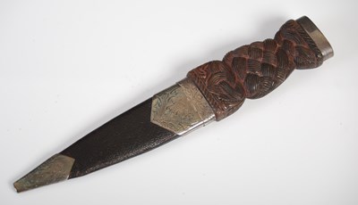 Lot 427 - An Edwardian silver mounted sgian-dubh,...