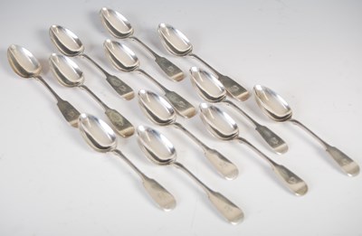 Lot 423 - A set of twelve Victorian silver teaspoons,...