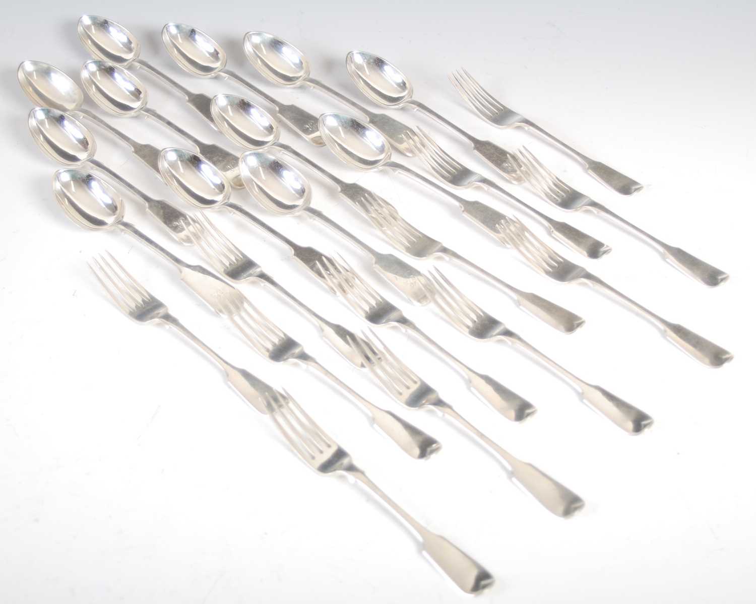Lot 436 - A composite suite of Victorian silver