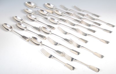 Lot 437 - A composite suite of Victorian silver flatware,...