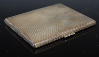 Lot 415 - A George VI silver cigarette case, Birmingham...