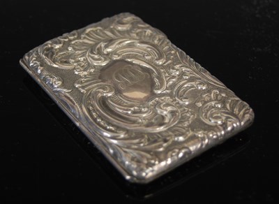 Lot 416 - An Edwardian silver calling card case,...