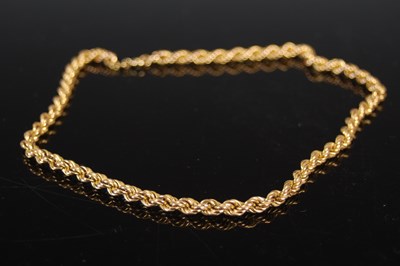 Lot 467 - A 9ct gold rope twist necklace, 38.5cm long, 7....